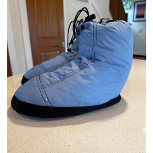 Sierra Designs Women's Large Down Booties Blue Slippers Outdoors Comfort
